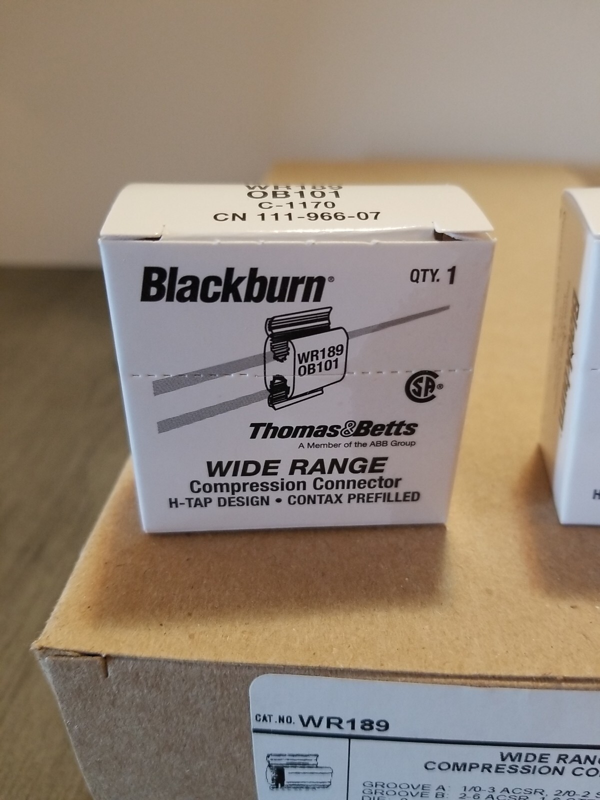 25-PACK THOMAS & BETTS BLACKBURN WR189 WIDE RANGE COMPRESSION CONNECTOR H-TAP
