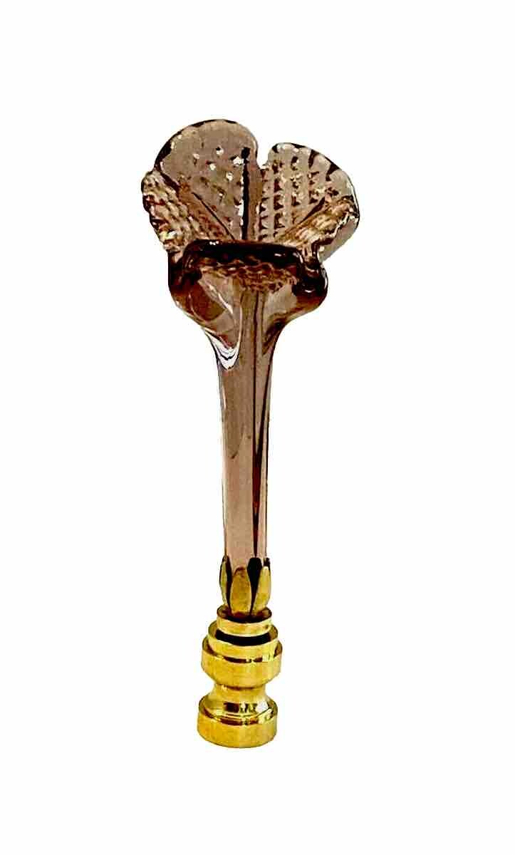 RARE 4" VINTAGE MURANO AMETHYST FLOWER LAMP FINIAL Brass base Tap 1/4-27