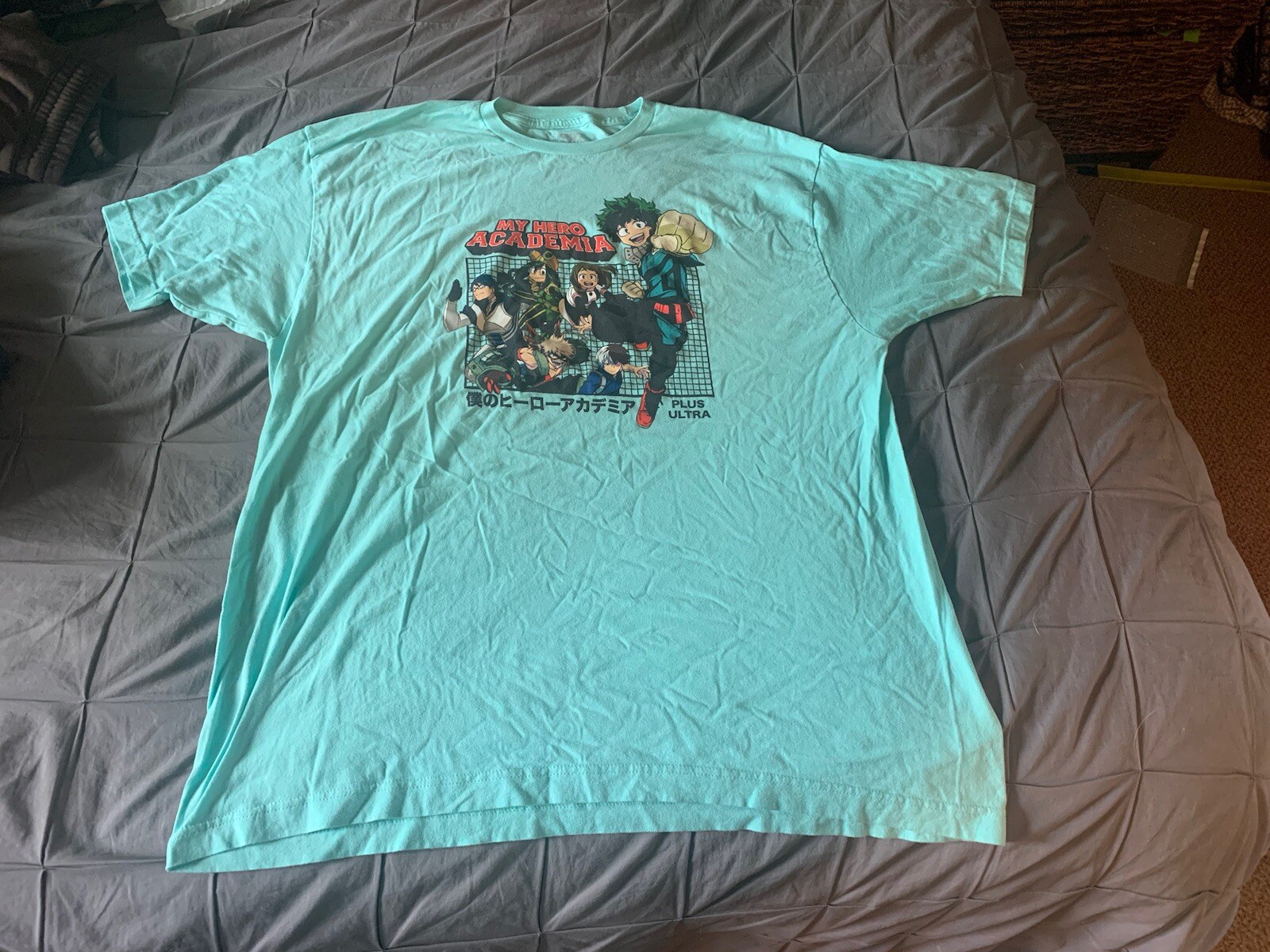 Funimation Unisex Adult's Short Sleeve My Hero Academia Tee Green Aqua XXL