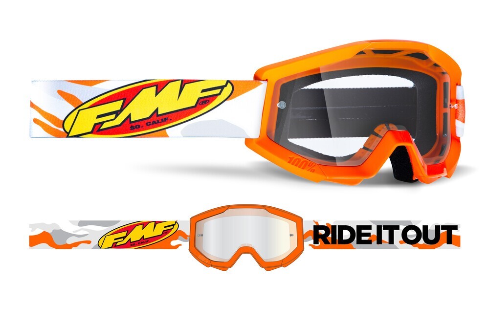 New FMF Vision Powercore Goggle Assault Grey Camo Clear Lens F-50050-00002