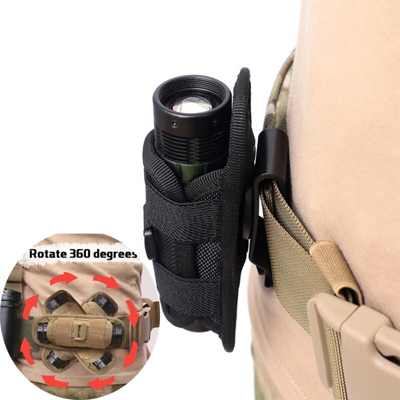 360° Portable  Rotary Torch Bag Molle LED Flashlight Holster Waist Pouch