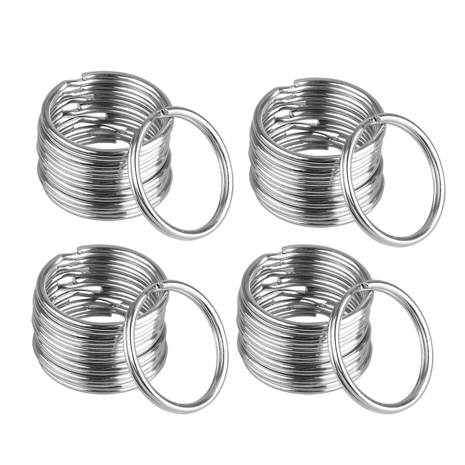100pcs 25mm Iron Metal Flat Key Ring Split Ring Keychain Split Keychain