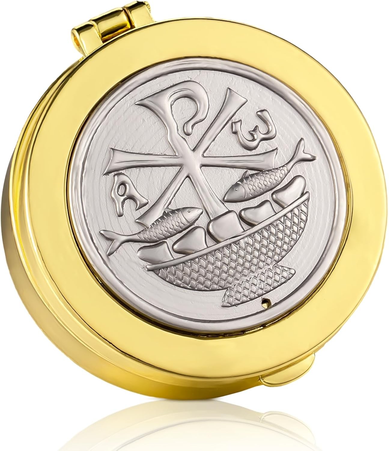 Pyx for Communion Host Catholic Polished Gold Brass Latin Cross Pyx/keepsake ...