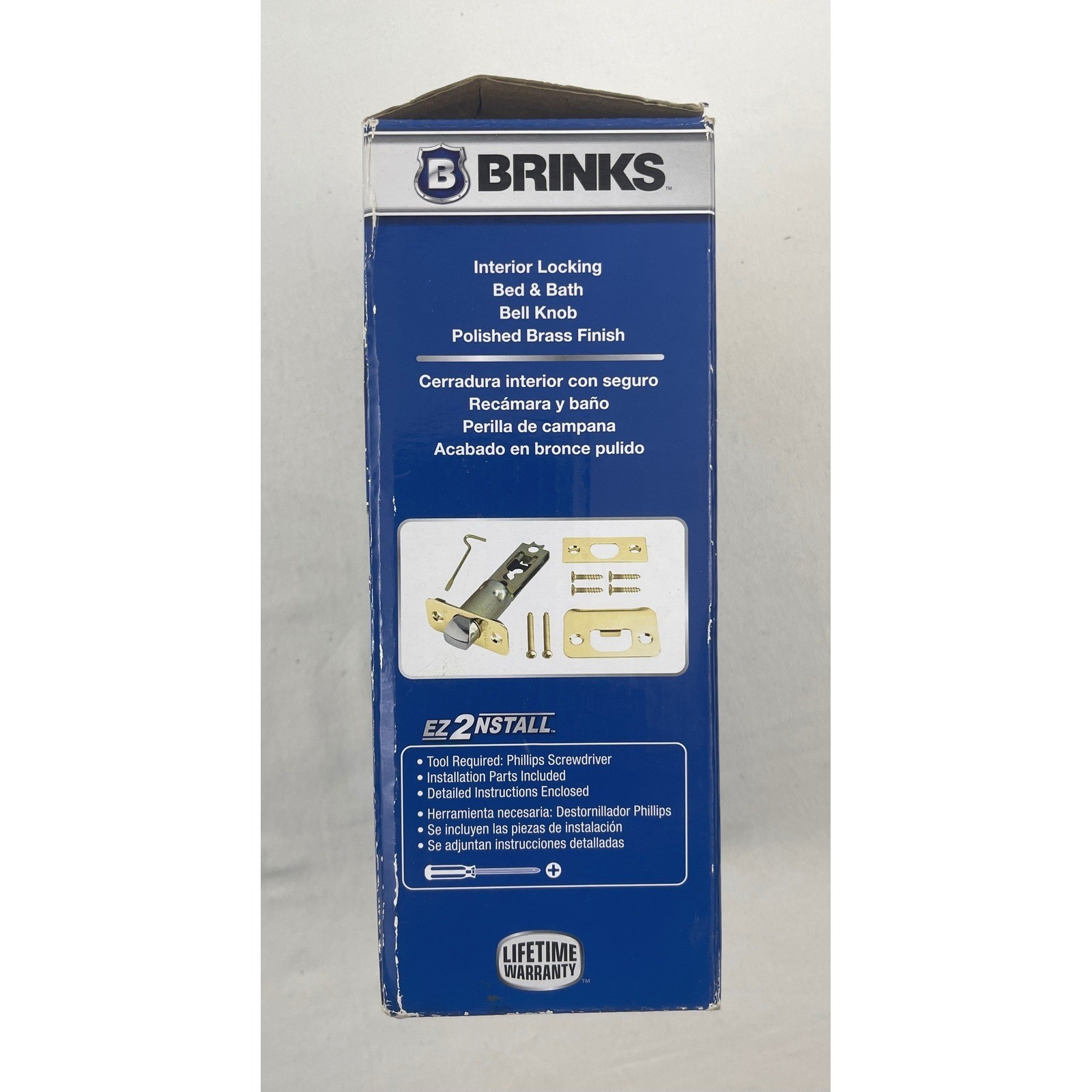 Brinks 2111-105 Interior Locking Bell Knob Polished Brass Heavy Duty Privacy