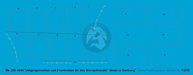 Peddinghaus 1/200 Draft Marks Waterline Deep & Load Line Marks for Bismarck 4349