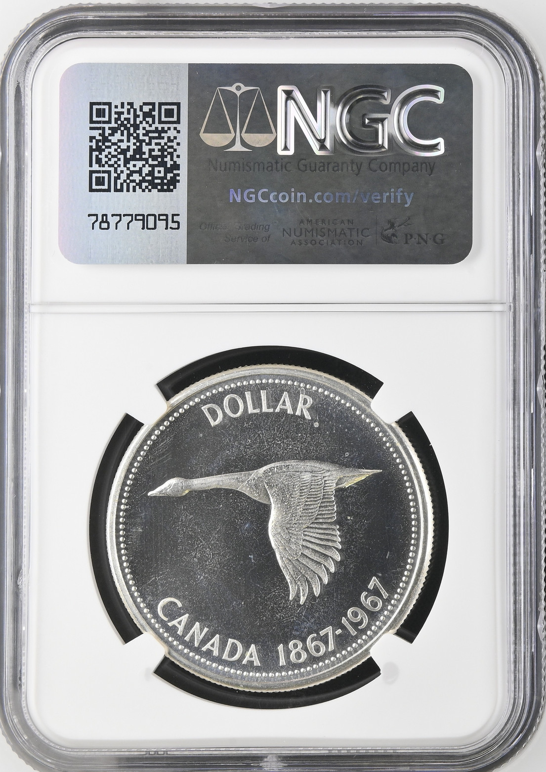 :1967 S1$ GOOSE DOLLAR ELIZABETH II CANADA NGC PL 67 CAMEO RARITY R6 69/3