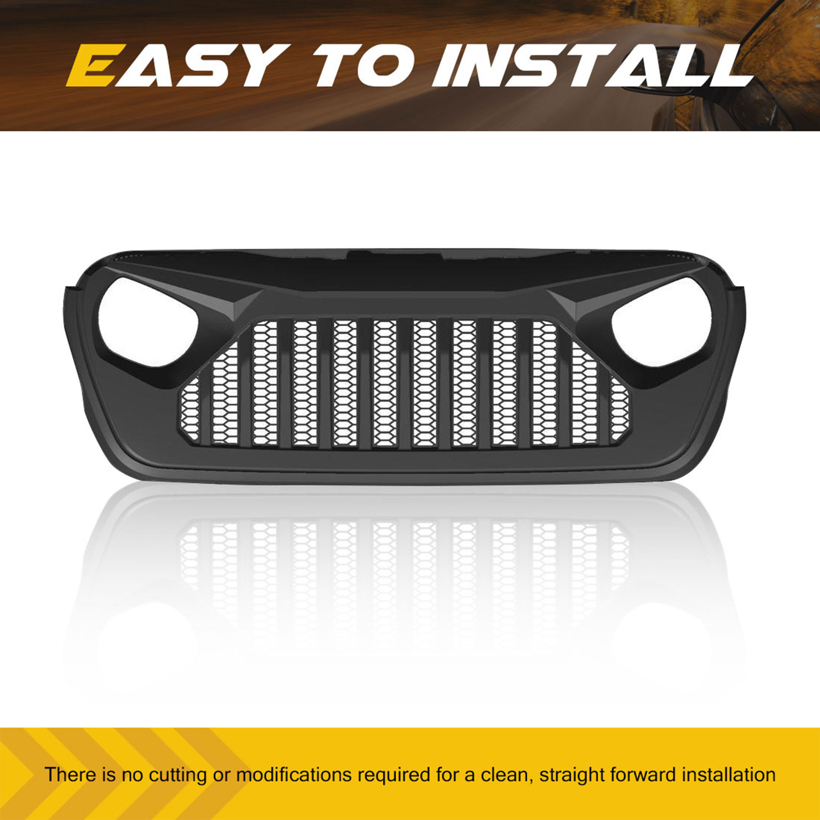 American Modified Vader Grille w/ Mesh for 2018-2022 Jeep Wrangler (Used)