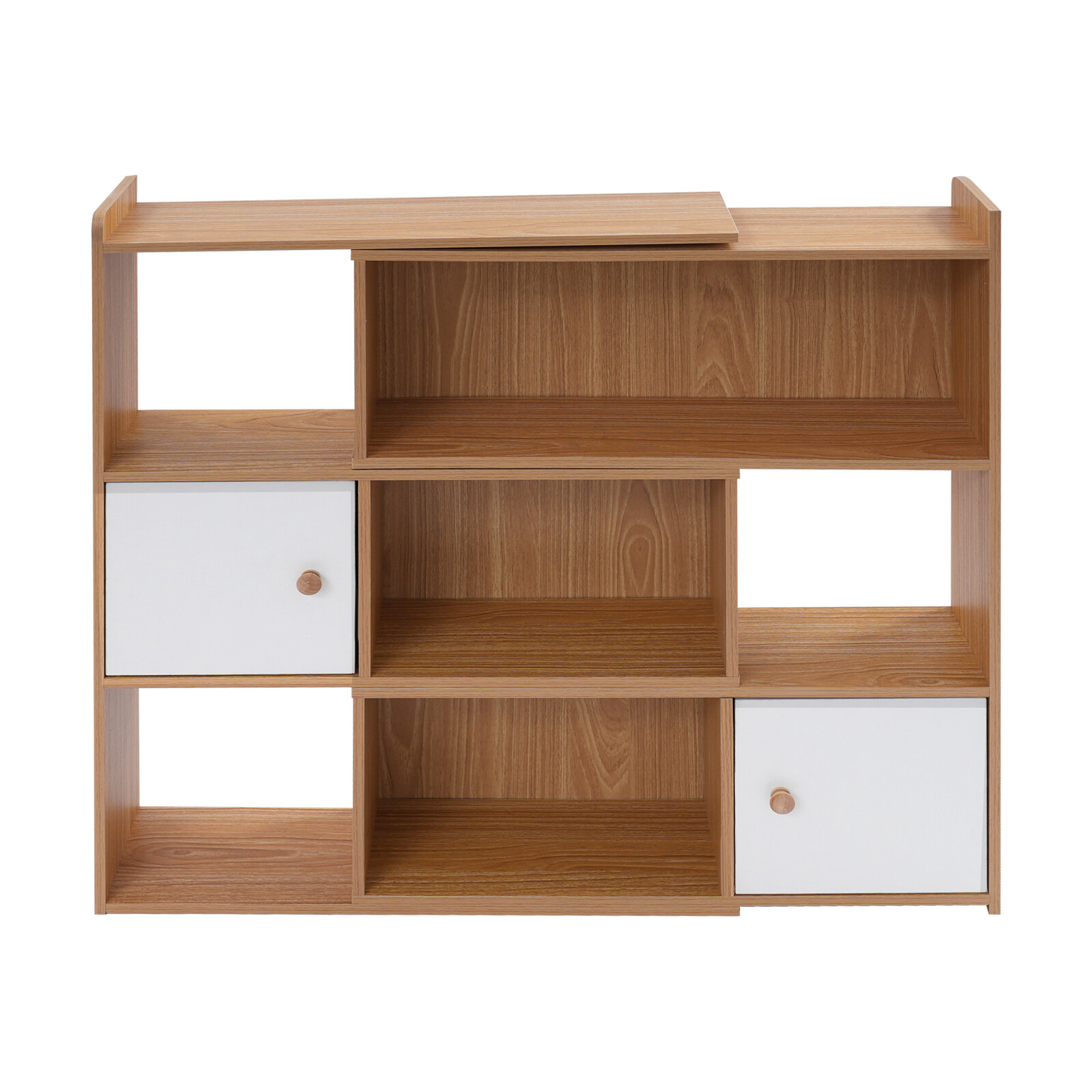 3-tier Bookshelf Stretchable Bookcase Modern Log Color Bookshelf For Home Office