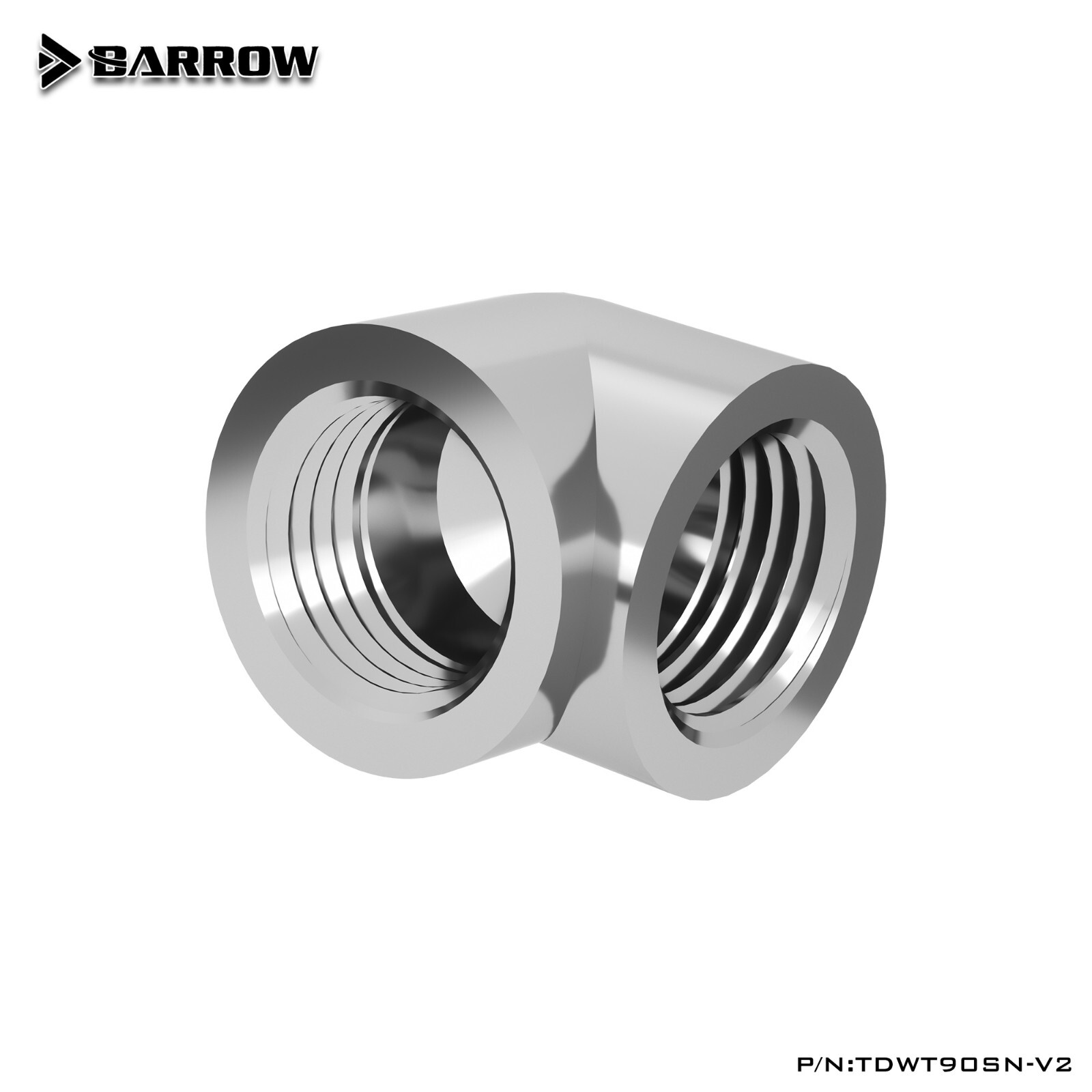 Barrow G1/4" Female to Female Extender Fitting, 90 Degree Angle, Sialver 4 Pack