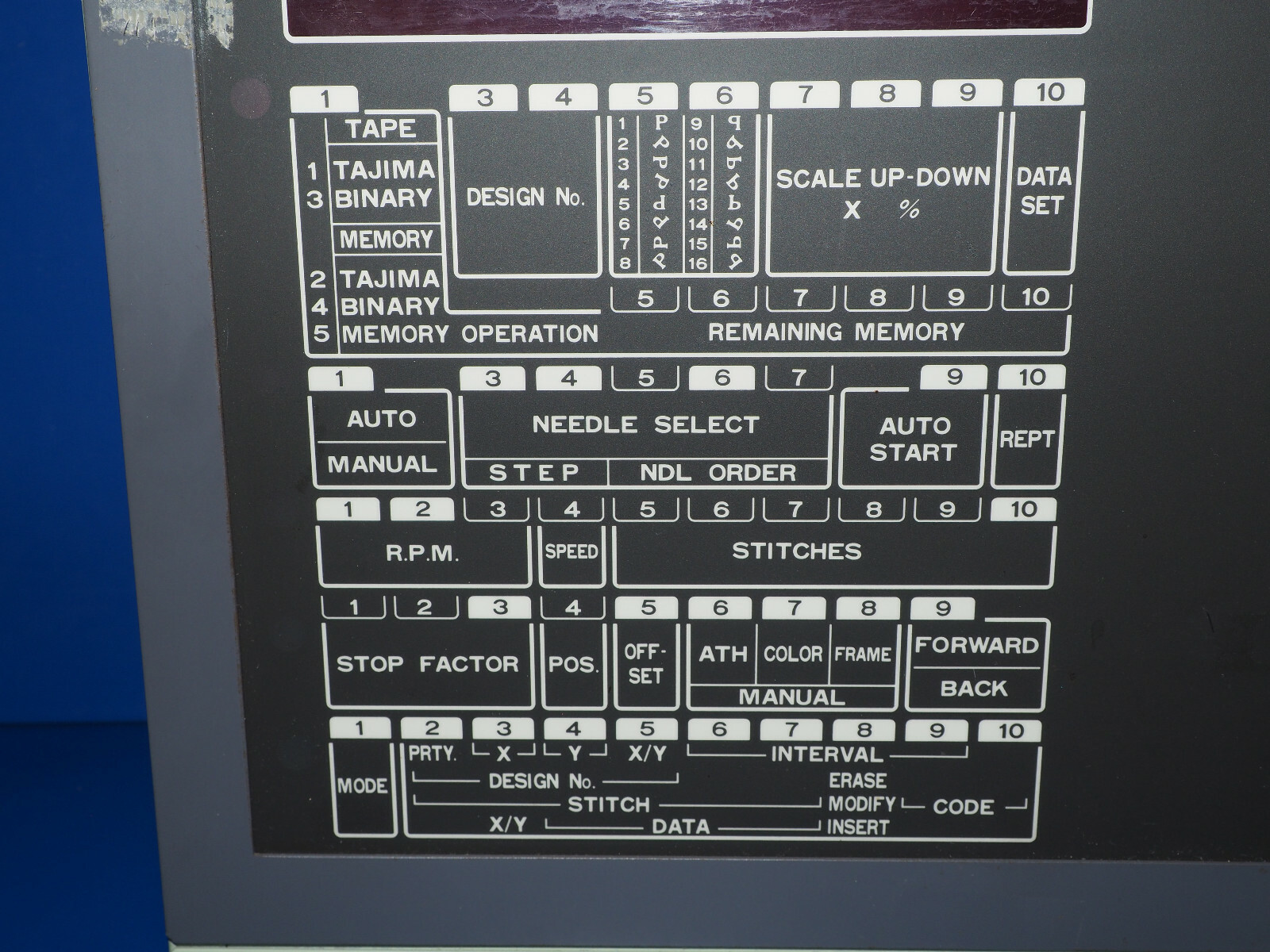 Tajima TME-HC912 *EMPTY* Controller Control Box W/Front Panel Film OEM
