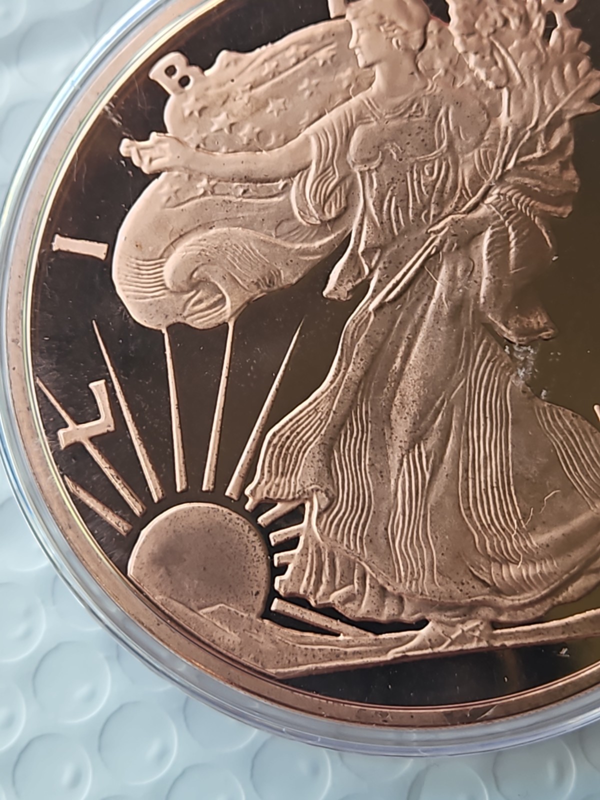 5 oz Copper Round -Walking Liberty **IN A CAPSULE**