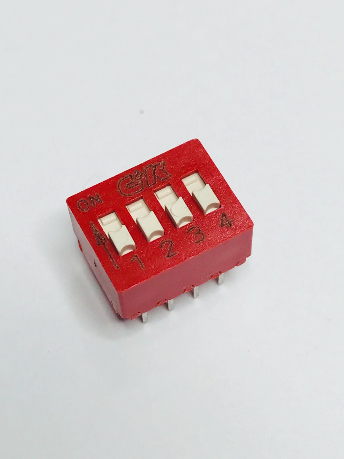10pcs of BD04 Slide DIP Switch OFF-ON SPST 0.1A 25VDC 4 Extended Slide 2.54mm