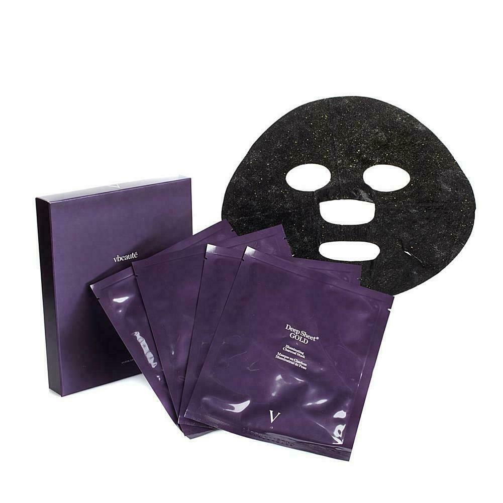 vbeauté Deep Sheet Gold Illuminating Charcoal Mask 4 pack