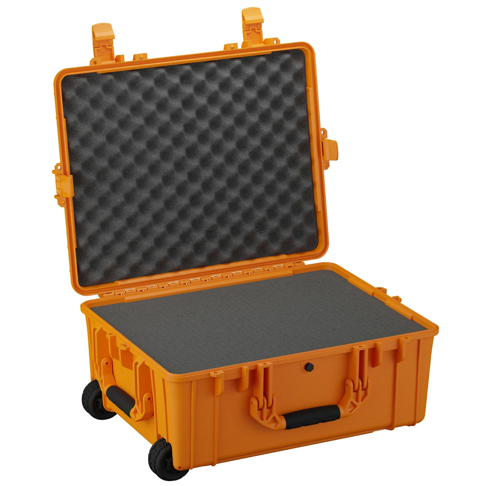 25" Large Waterproof Rolling  Hard Case with Foam and wheels Orange