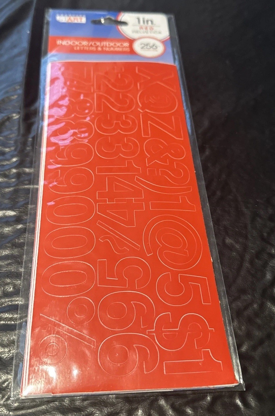 Cosco Vinyl Peel & Stick 256 Letters & Numbers 1in Helvetica Red #098136.  New.