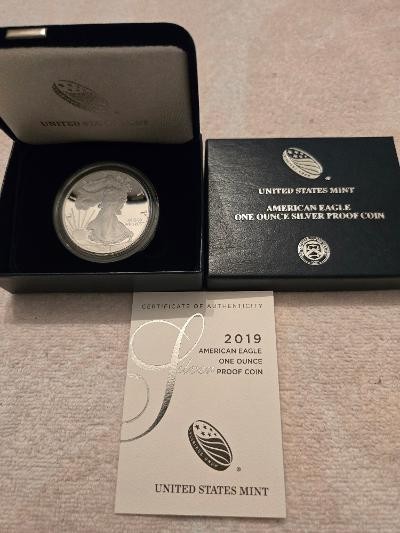 2019 American Eagle Silver Proof Coin w/OGP & COA