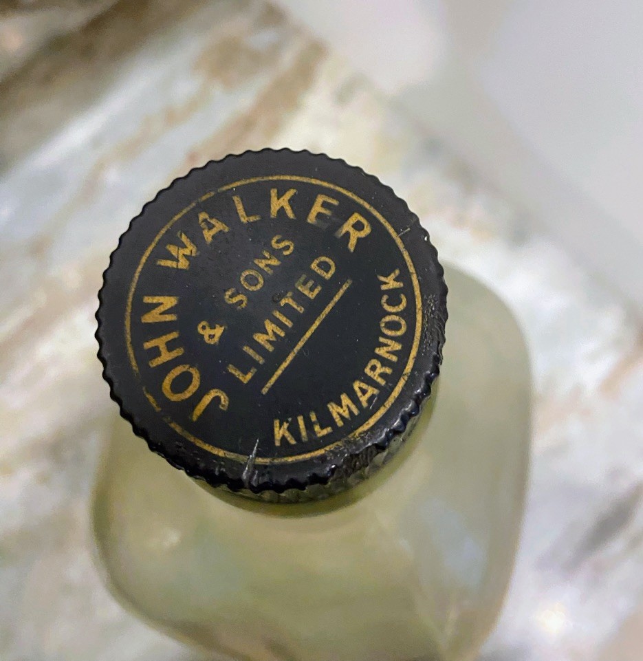 John Walker & Sons Limited Kilmarnock Clear Glass Bottle w Cap Scotch Bar Decor