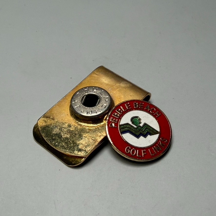 VTG Pebble Beach Golf Links Hat Clip Golf Ball Marker Money Clip
