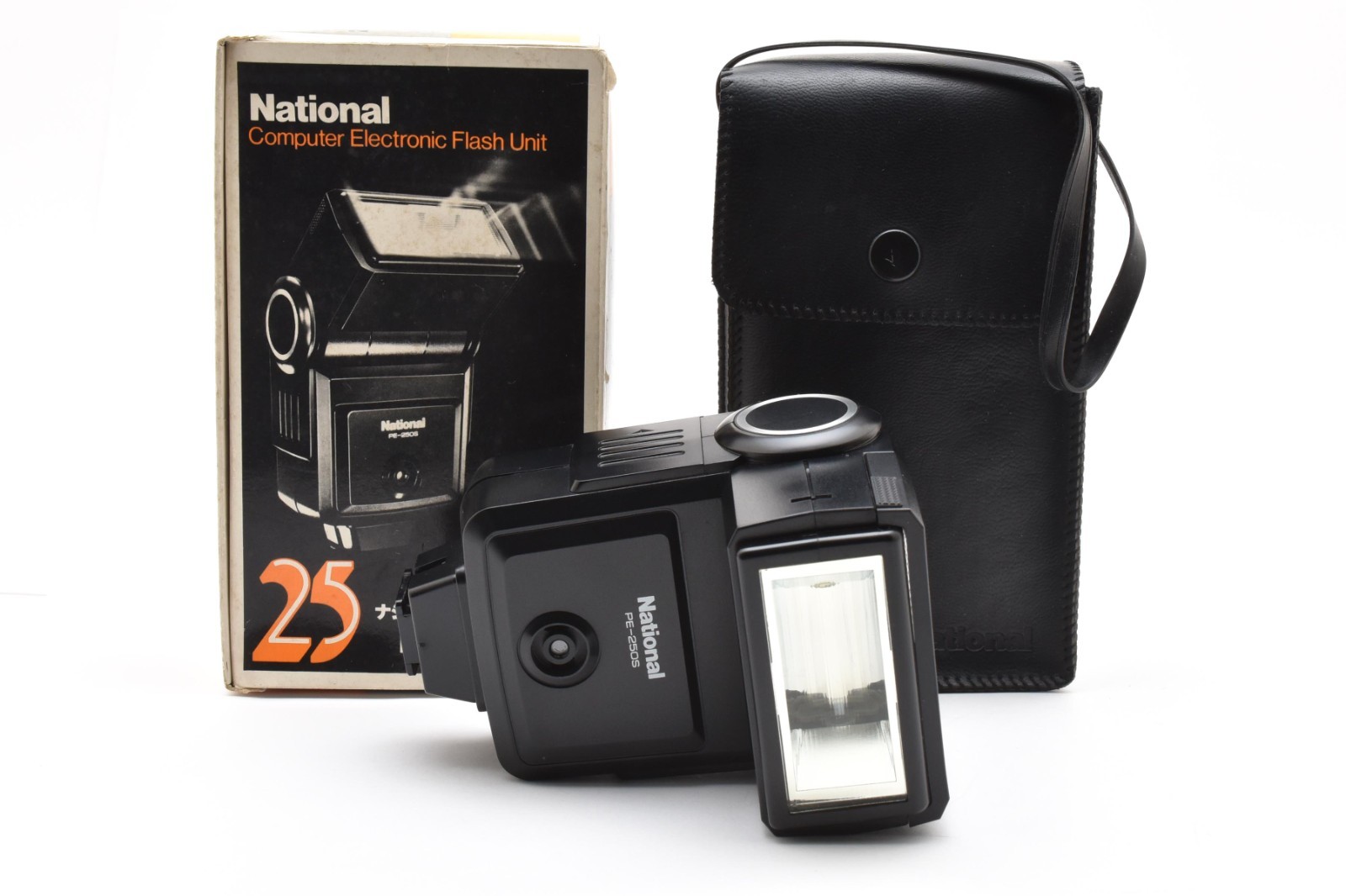 ⏯️ Rare *MINT* National Auto Strobe PE-250S Flash in Box w/Case From JAPAN