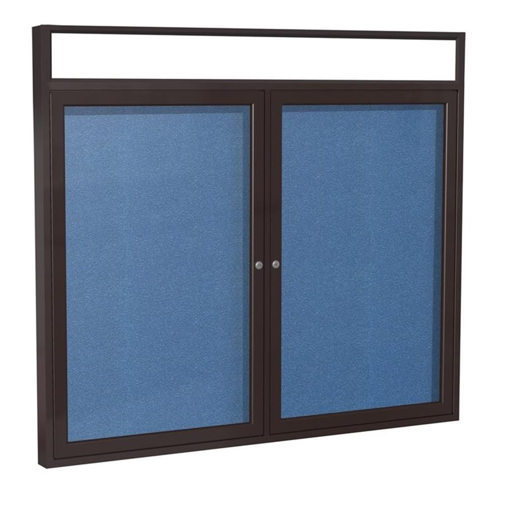 Ghent's Vinyl 36" x 48" 2 Door Enclosed Headliner Bulletin Board in Ocean Blue