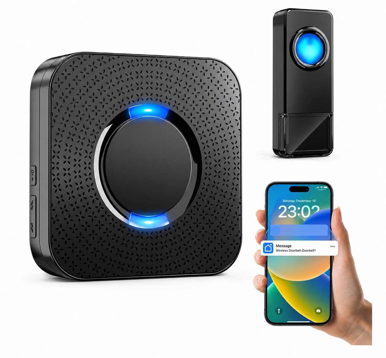 No Camera WiFi Smart Doorbell Wireless Phone App Alerts Silent Mode or Chime NIB