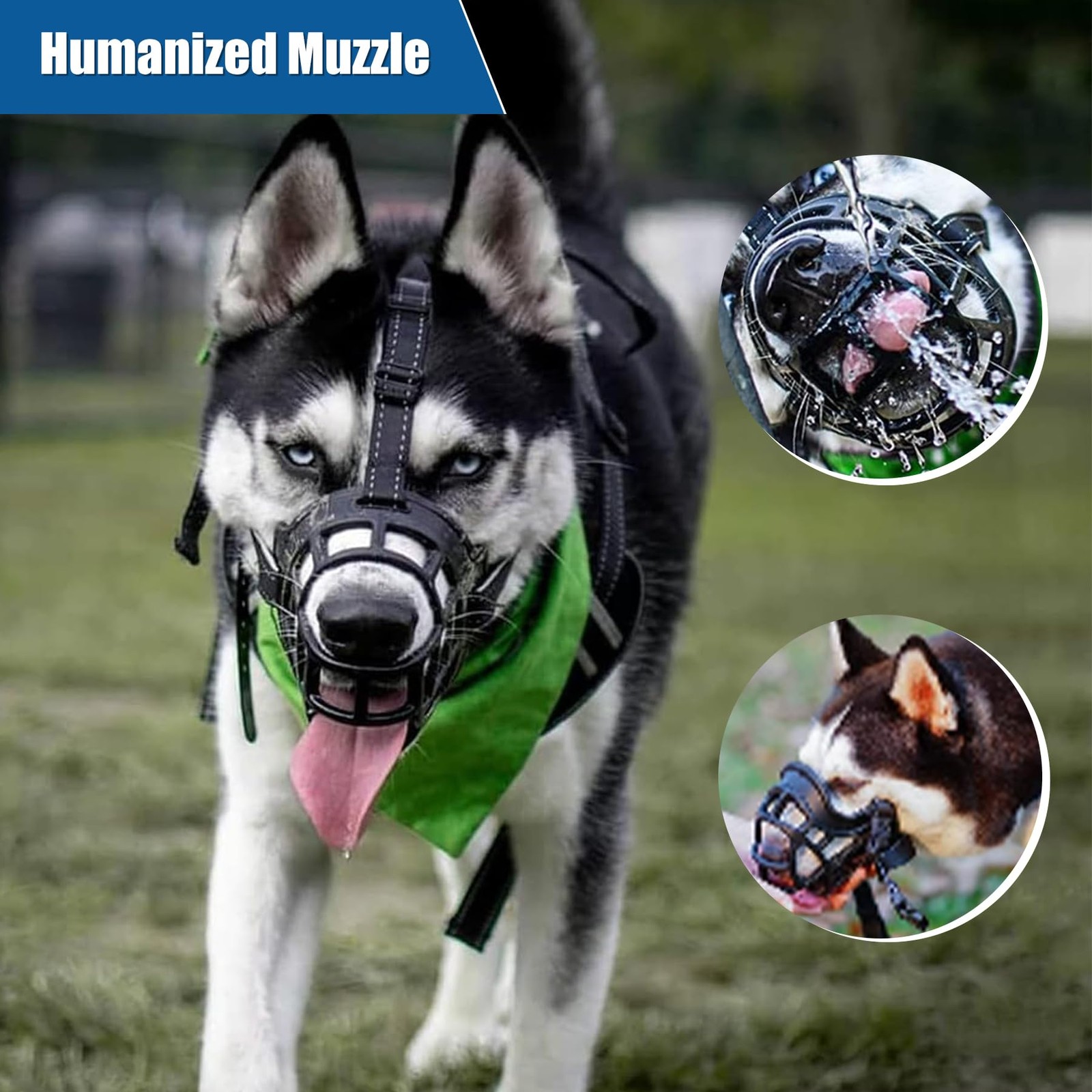 Dog Muzzle, Breathable Basket Muzzles for Medium Large Sized Dogs, Adjustable...