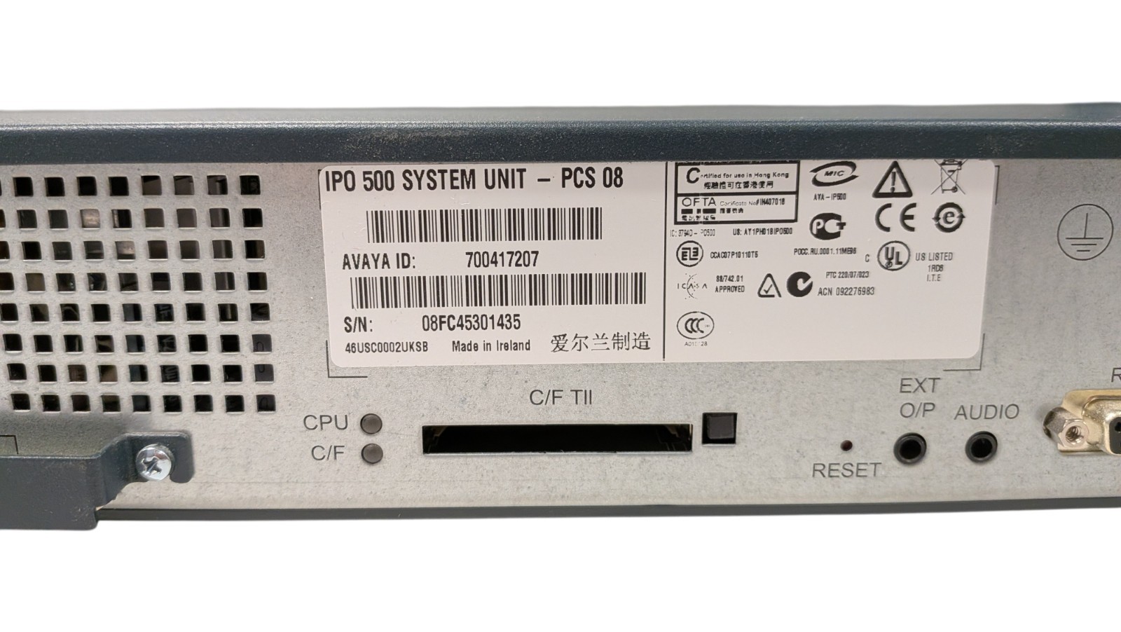 Avaya IP Office 500 PCS 08 Control Unit Modular PBX System - 700417207