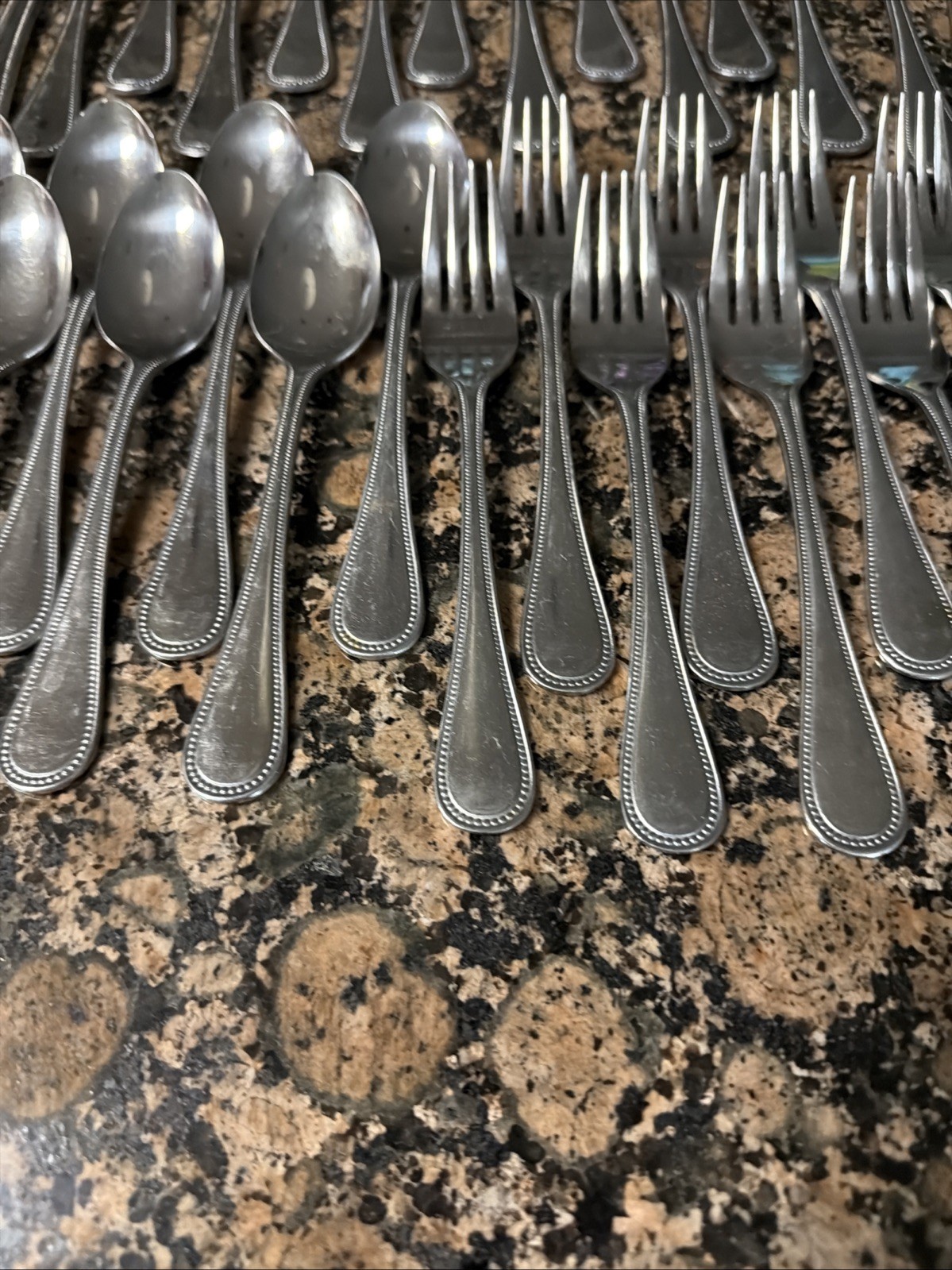 39 pc set EKCO Eterna Regal Coventry Stainless Flatware Set Beaded Edge Japan