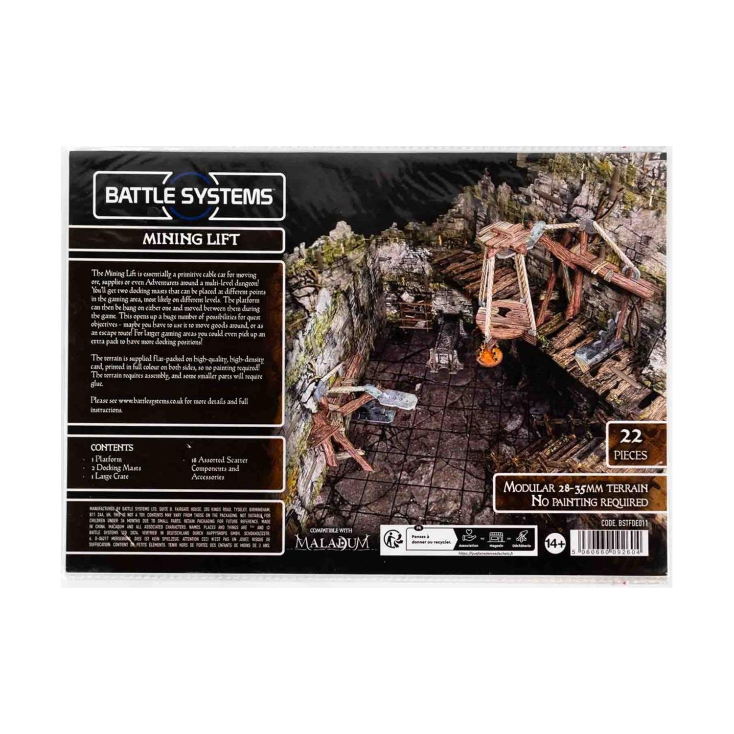 Battle Systems Dungeon Terrain 28mm Mining Lift Bag New