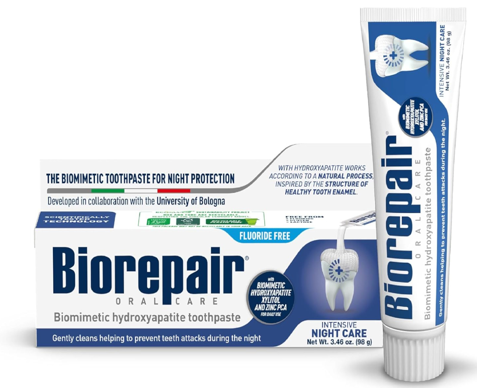 BIOREPAIR Intensive Night Care - Hydroxyapatite Toothpaste with Xylitol & Zinc P