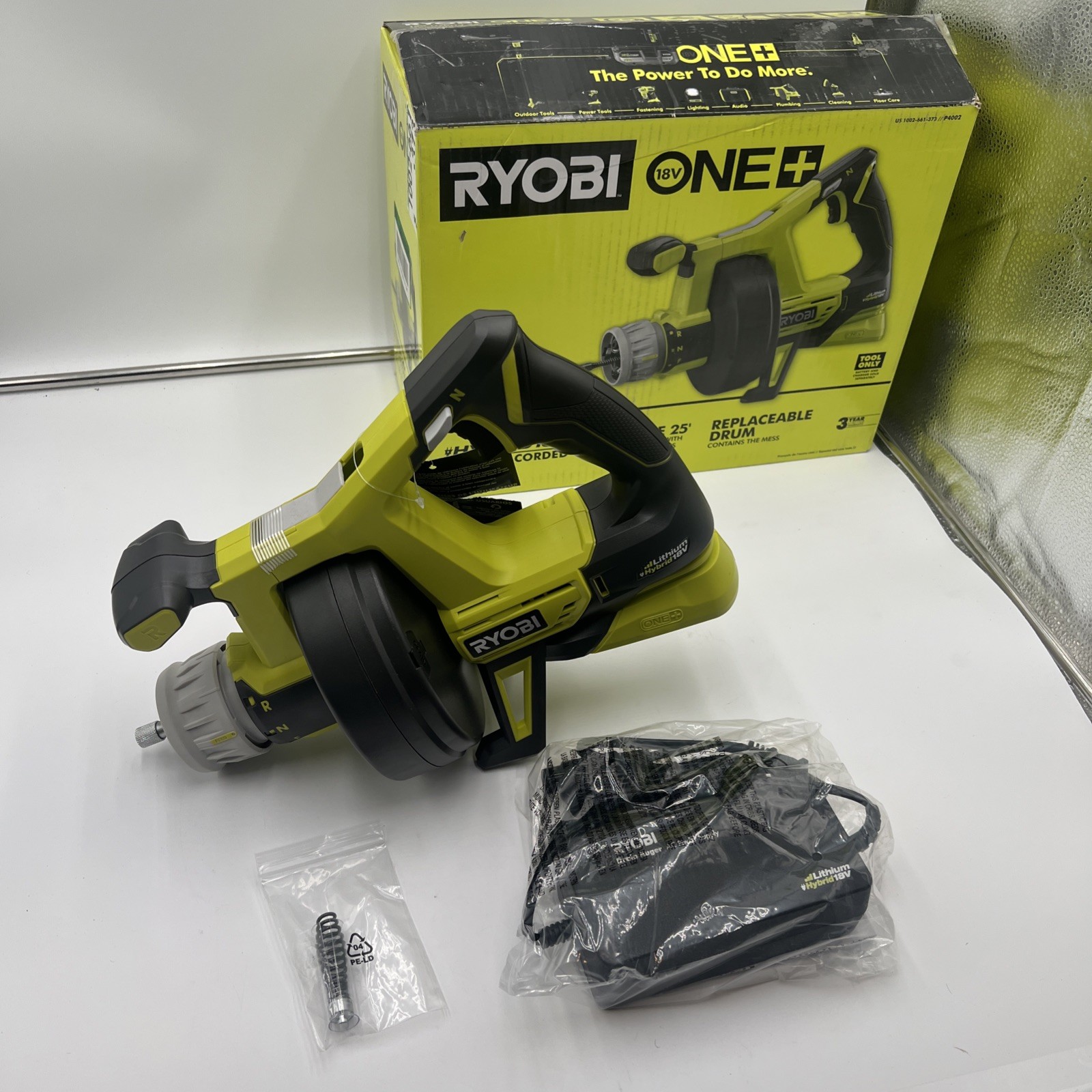 Ryobi P4002 ONE+ 18v Hybrid 25’ Drain Auger - Tool Only