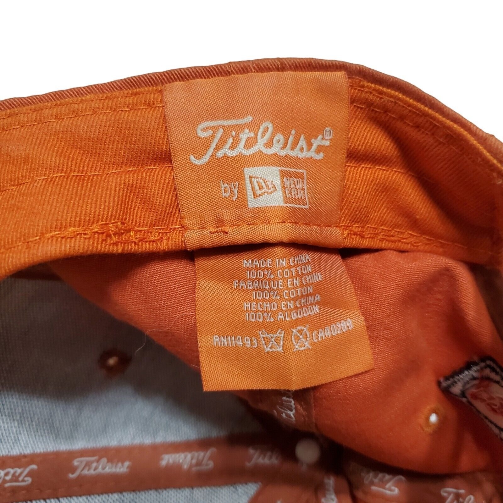 Titleist New Era Footjoy Golf Hat Cap Adjustable Orange Script Embroidered