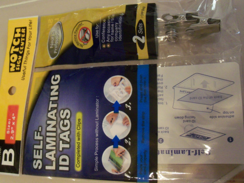 Make your OWN LAMINATED  ID CARDS W/ CLIPS SET OF 2 new