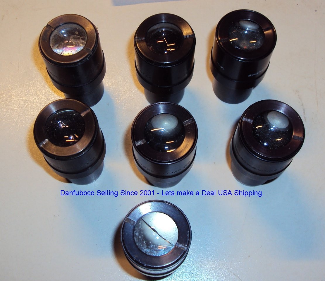 Bausch & Lomb 31-15-71 , 10X W.F. Stereo Microscope Lens ASIS 7 units for parts