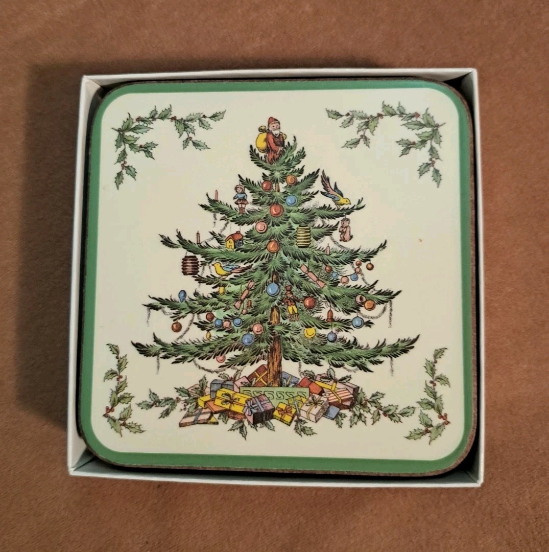 Spode Christmas Coasters Acrylic Finish Set