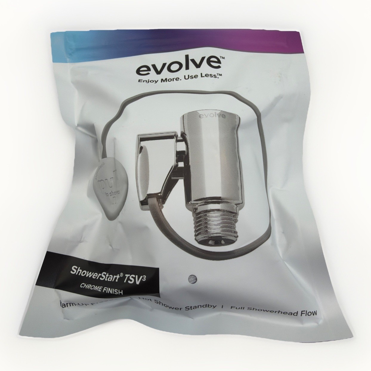 Evolve ShowerStart TSV Chrome Metal Shower Head Hot Shower Standby Feature {31}