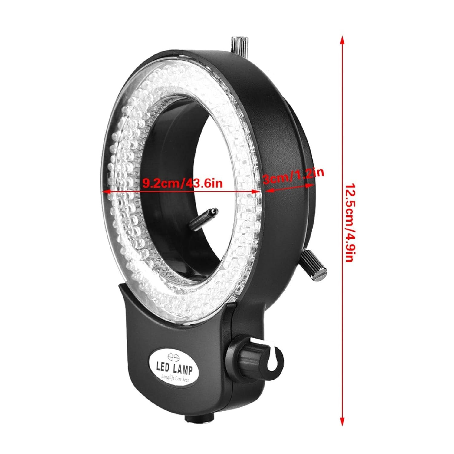 Microscope LED Light 144 LED Beads Light Source Brightness Adjustable Ring Lamp