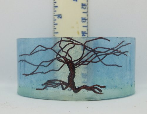 E117 resin cuff bracelet with Tree of Life