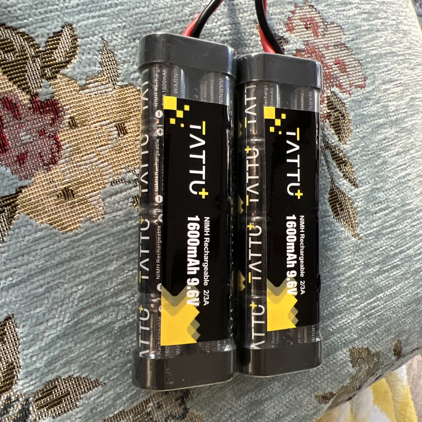 TATTU 8.4V 1600mAh NiMH FlatBattery TMY Female Plug Assembled 16G Wire Lot of 2