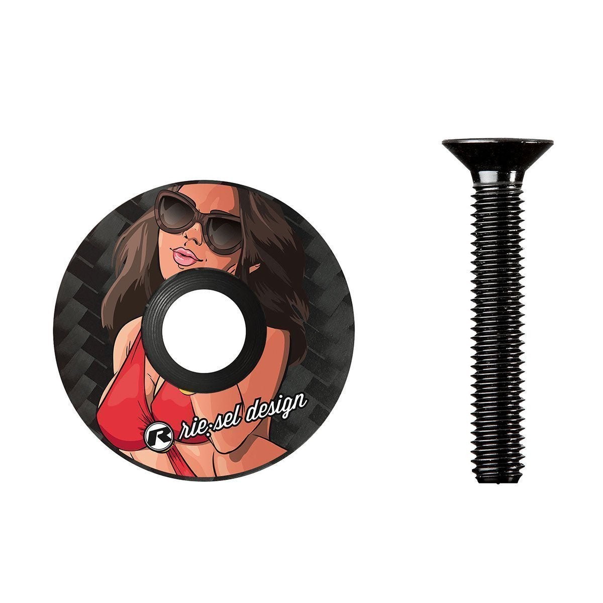 Riesel Design Girl Bella STEM CAP - Bicycle Stem Cap 1 1/8" Steerer Tube