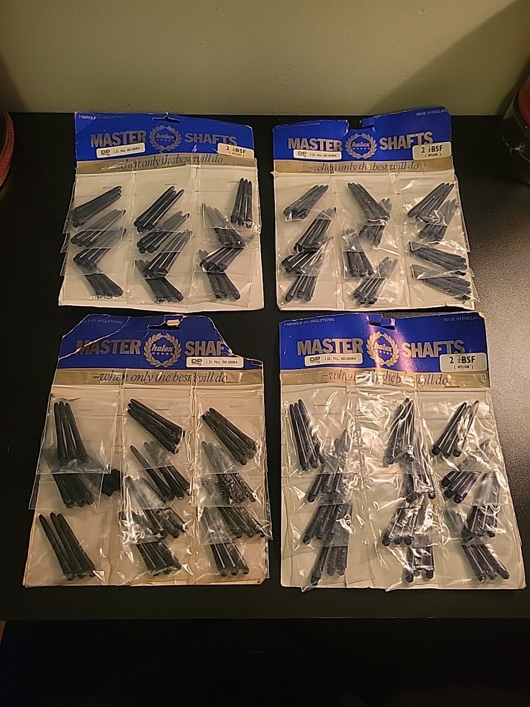 Lot Of 48 English Master Shafts Darts 2 1/4  BSF Tips 60-0084 ANGLETERRE NOS
