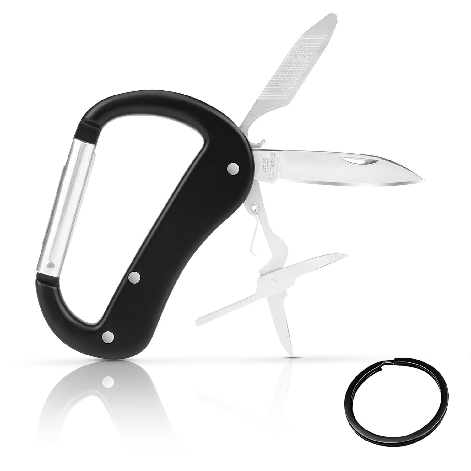 KINGSUSLAY Multitool Carabiner with Pocket Knife, Stocking Stuffers Gifts for...