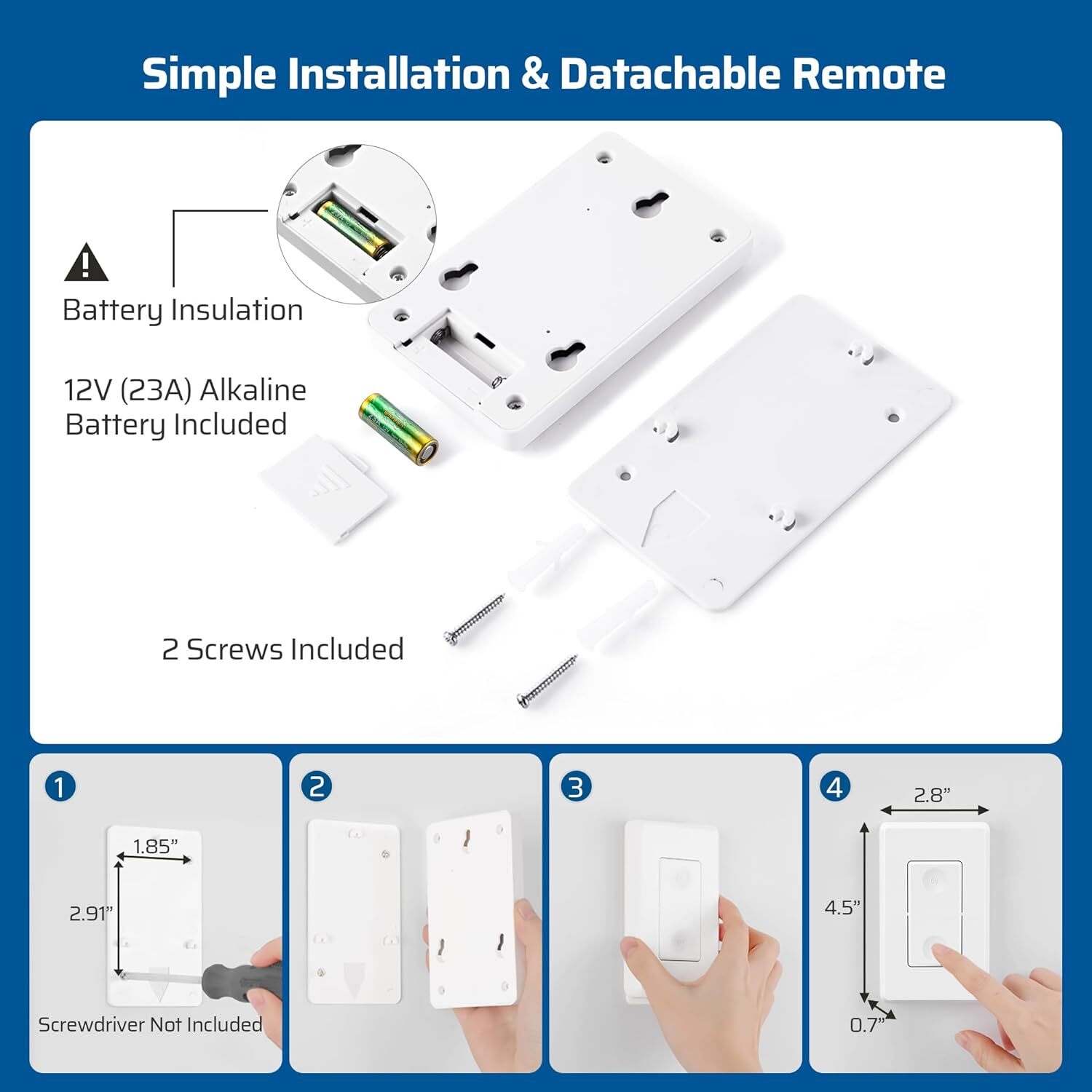 Kit Receptor E Interruptor De Luz Inalambrico, No Requiere Cableado En La Pa...