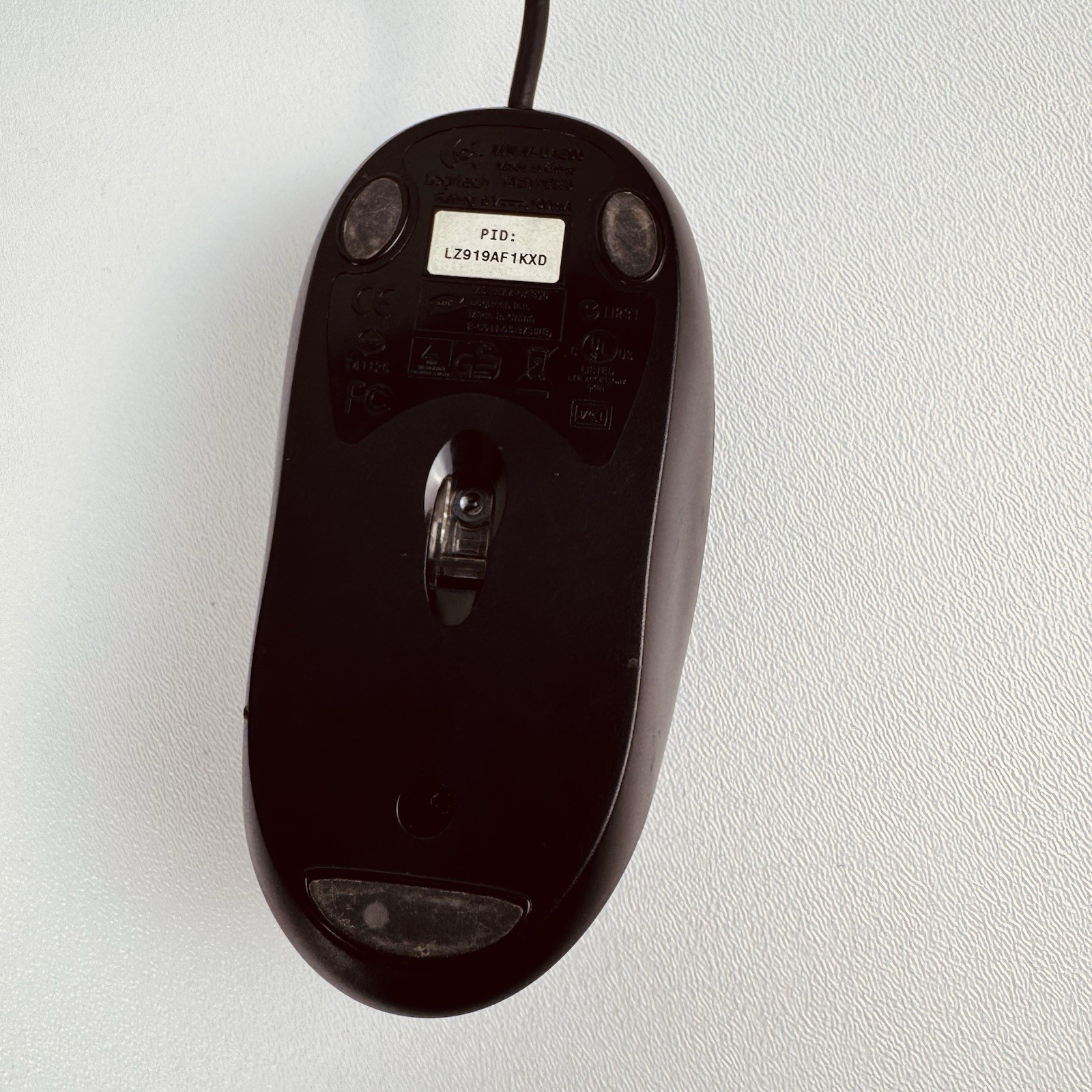 Logitech Wired USB Optical Computer Mouse — Tested & Working — Black