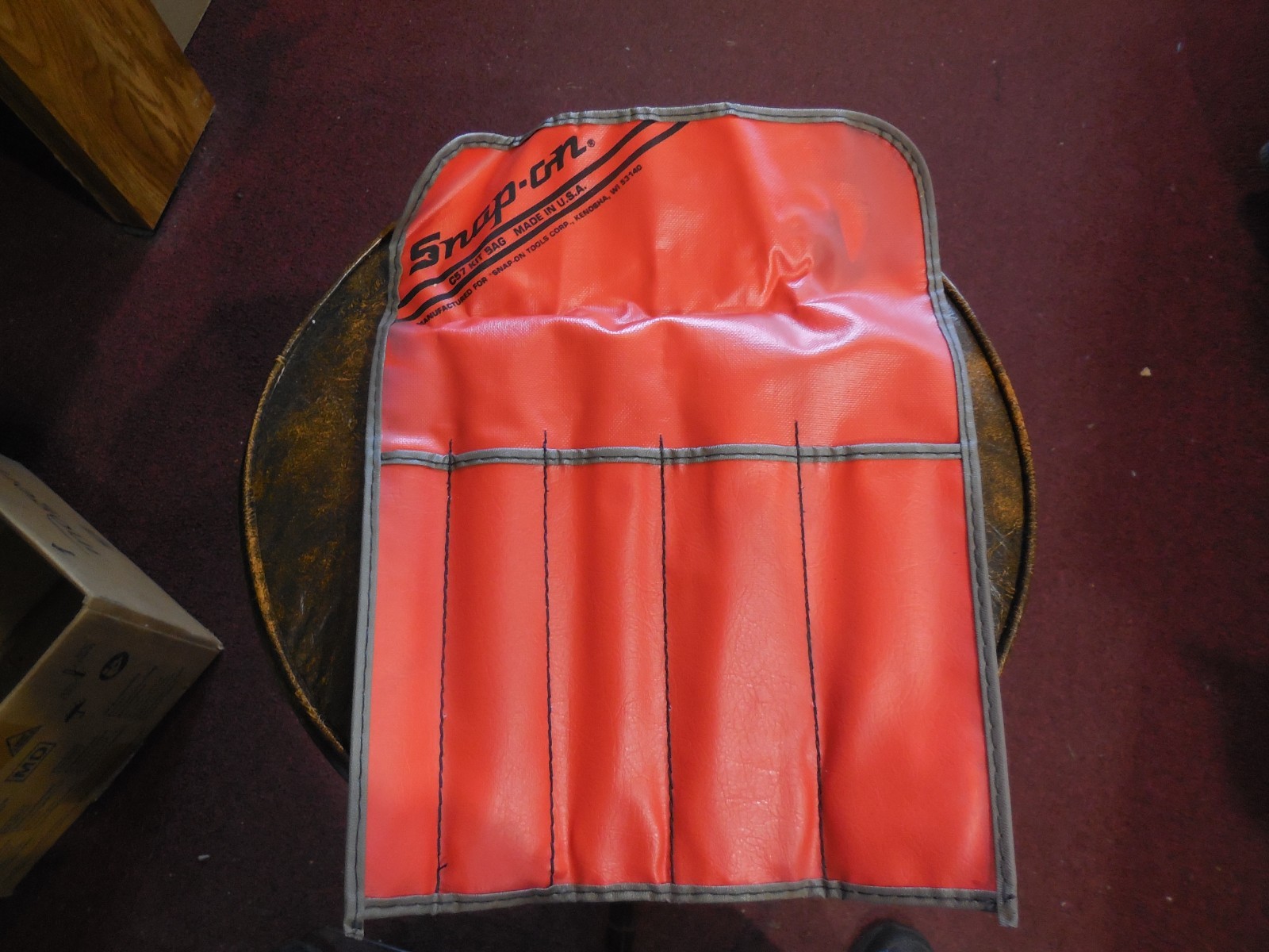SNAP ON C57 RED WRENCH  BAG POUCH ROLL 5 POCKETS *VINTAGE*
