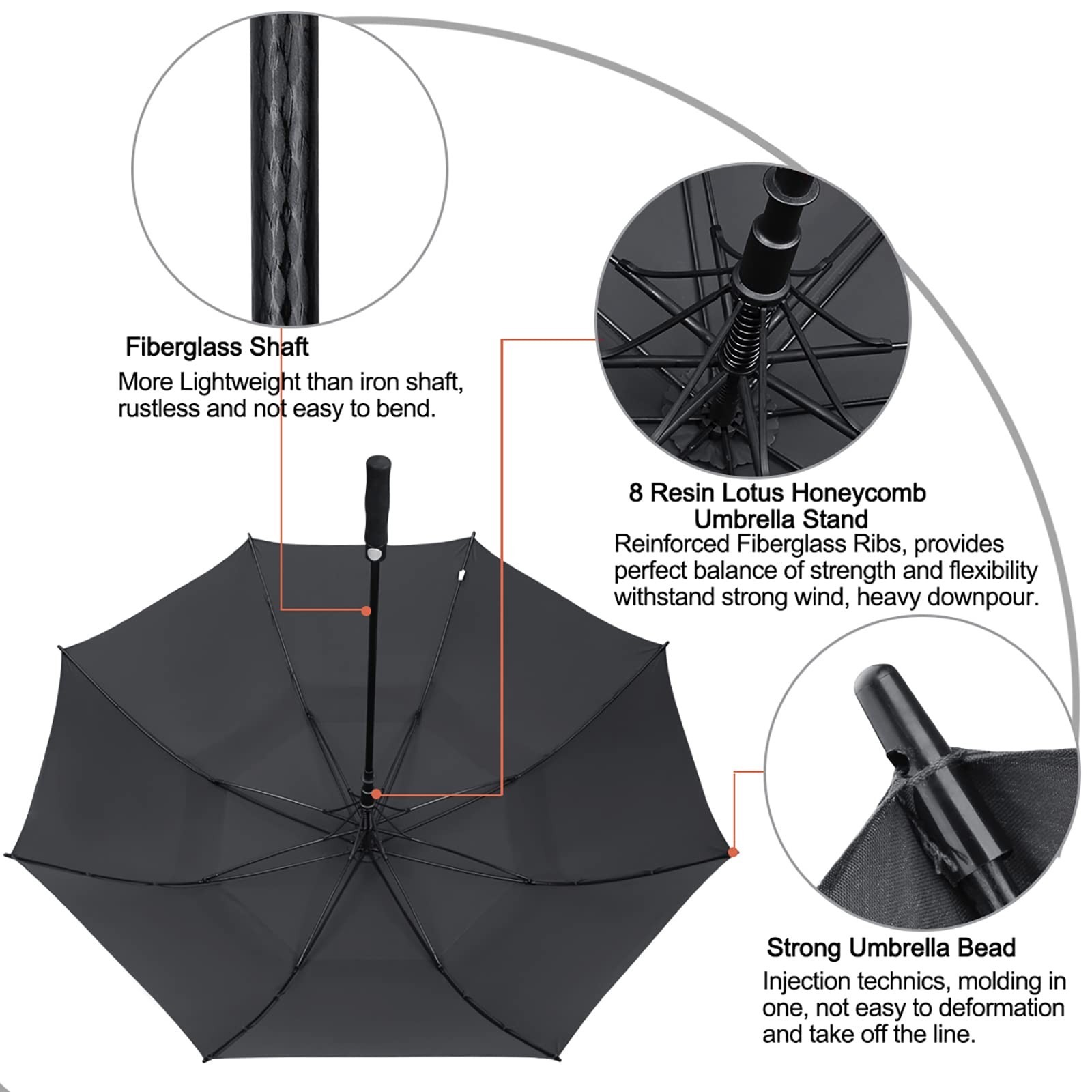 G4Free 62 Inch Automatic Open Golf Umbrella Oversize Extra Large
