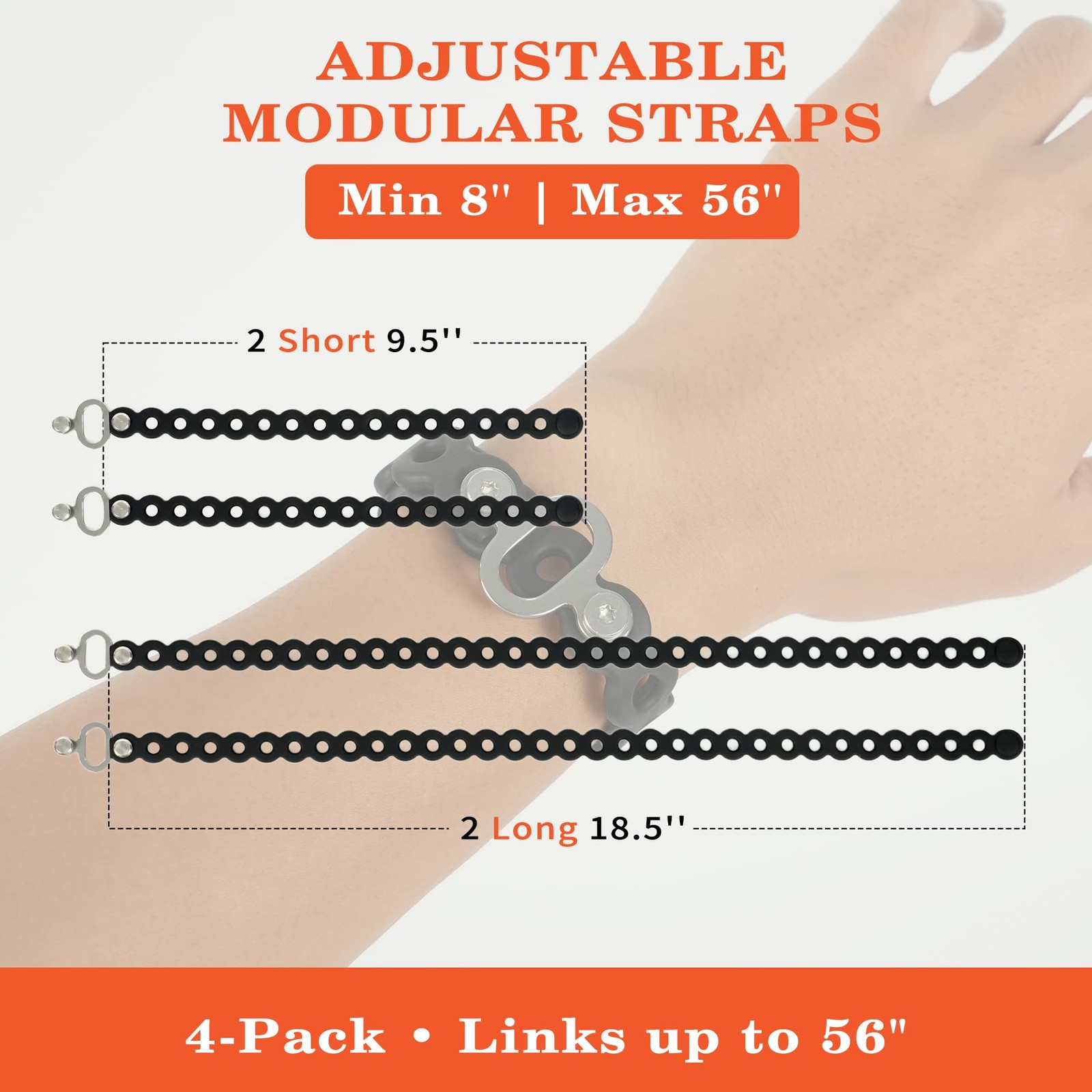 Modular Straps (4-Pack), Flexible Multi-Tool, Gear Strap for Outdoor Adventur...