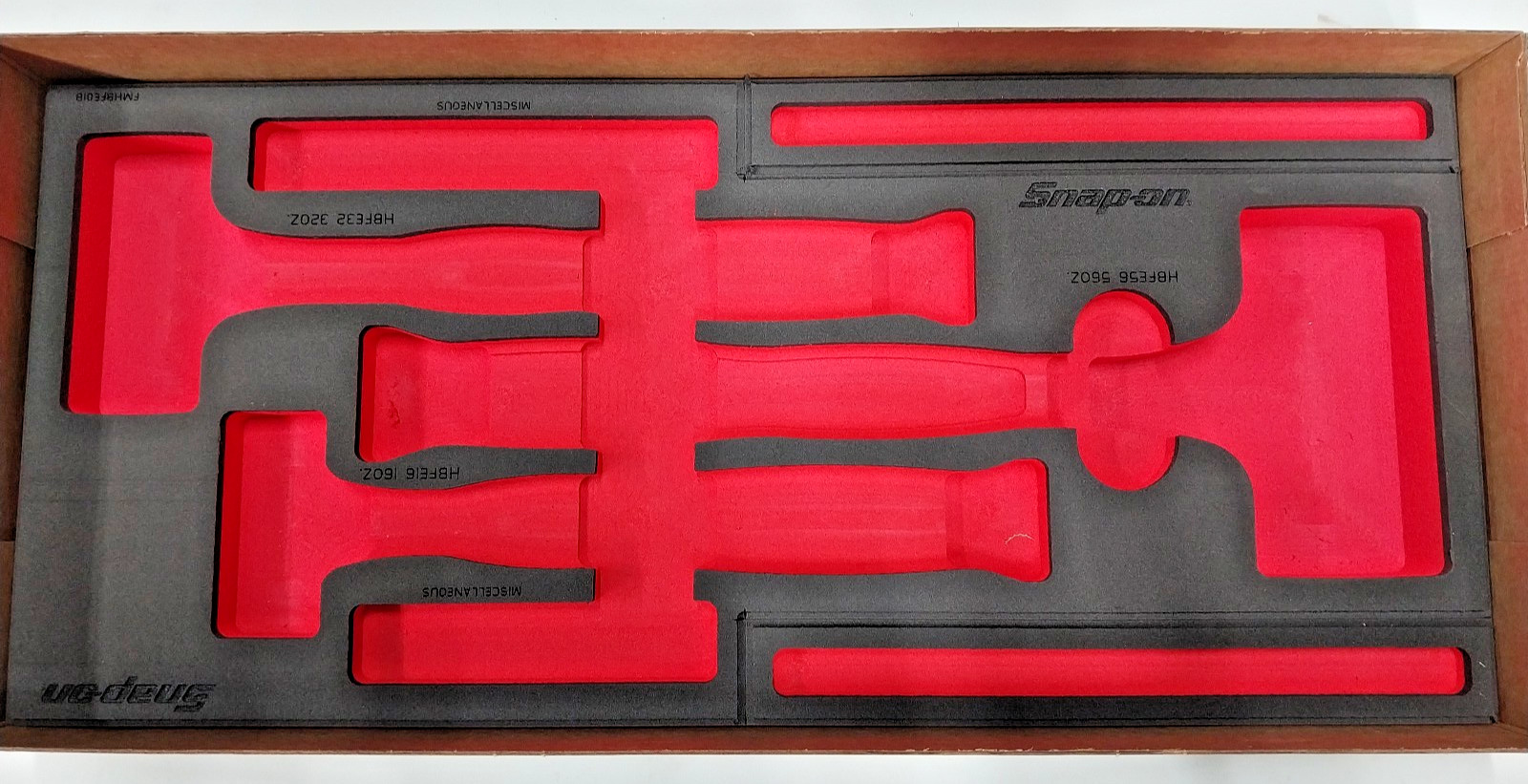 Snap On 3 pc Dead Blow Hammer HBFE301FR FOAM TRAY ONLY