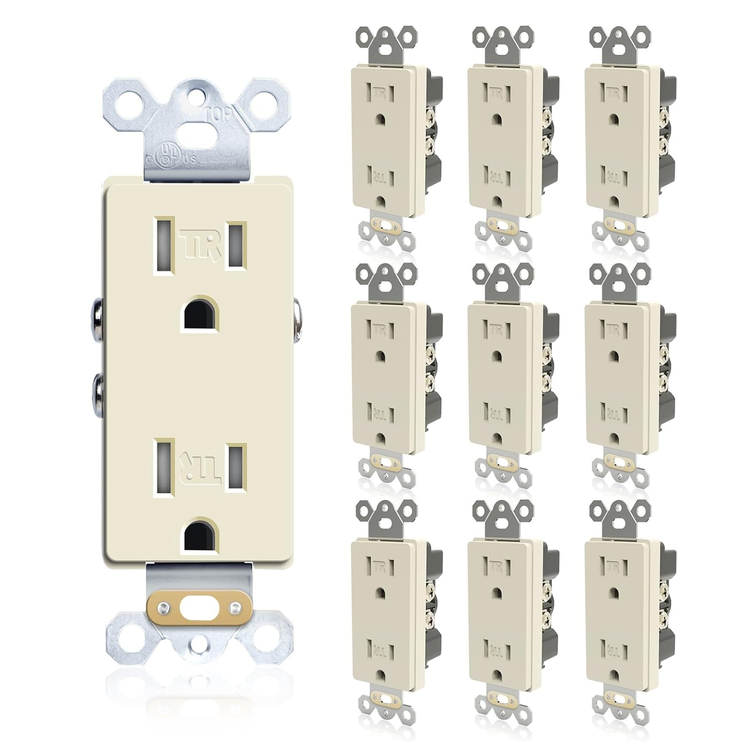 Decorator Receptacle Outlet, Standard Electrical Outlet with Tamper Resistant, R