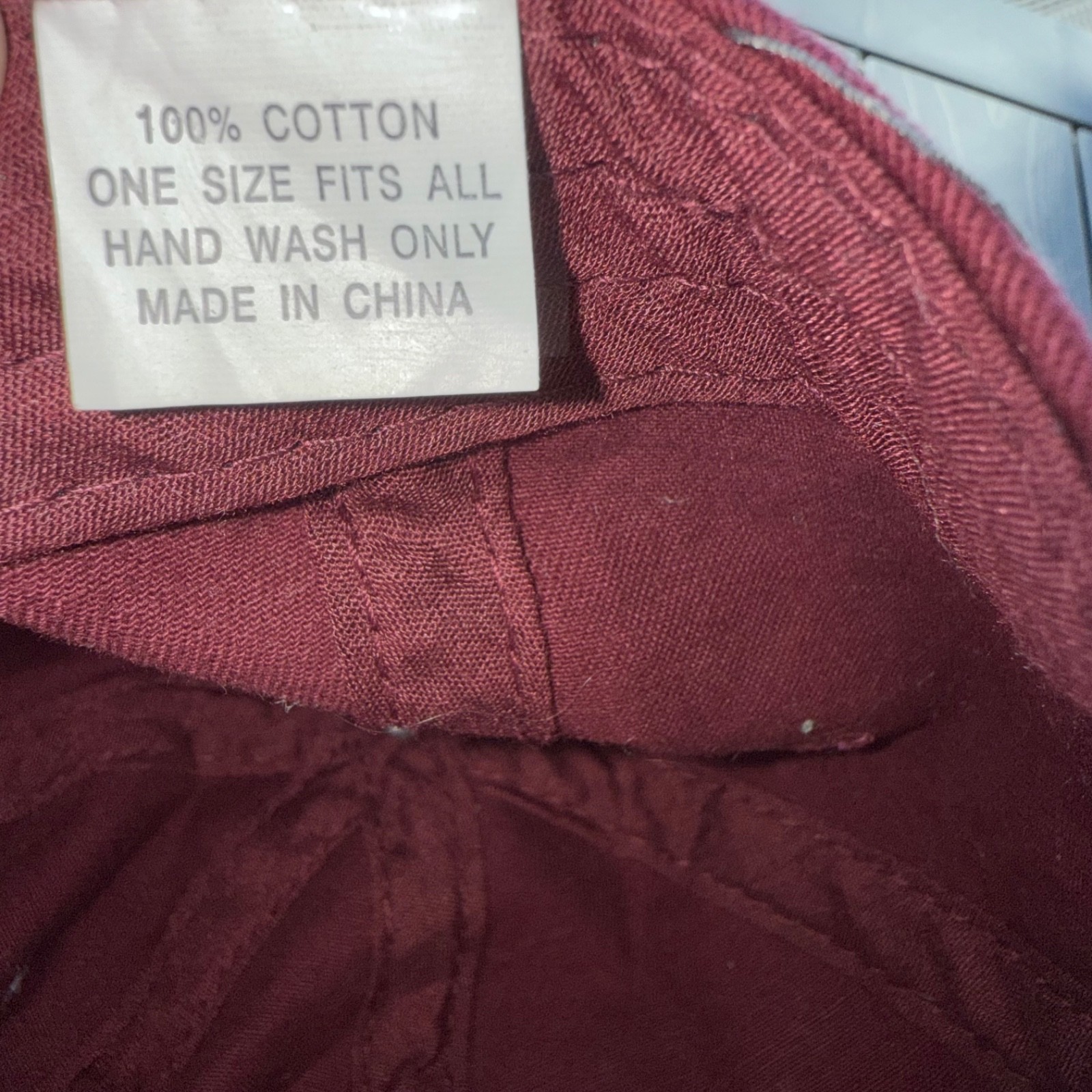Hersheys chocolate World in Gray on Maroon Hat Cap Cotton Strap buckle EUC
